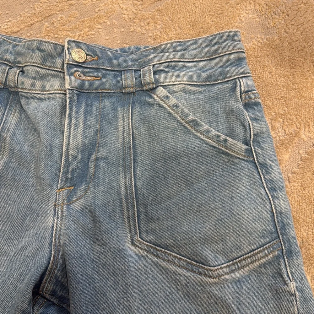 Frame Double Button Pocket Mid Rise Flare Jean Size 29 Caye Wash Retro EUC - Picture 5 of 12